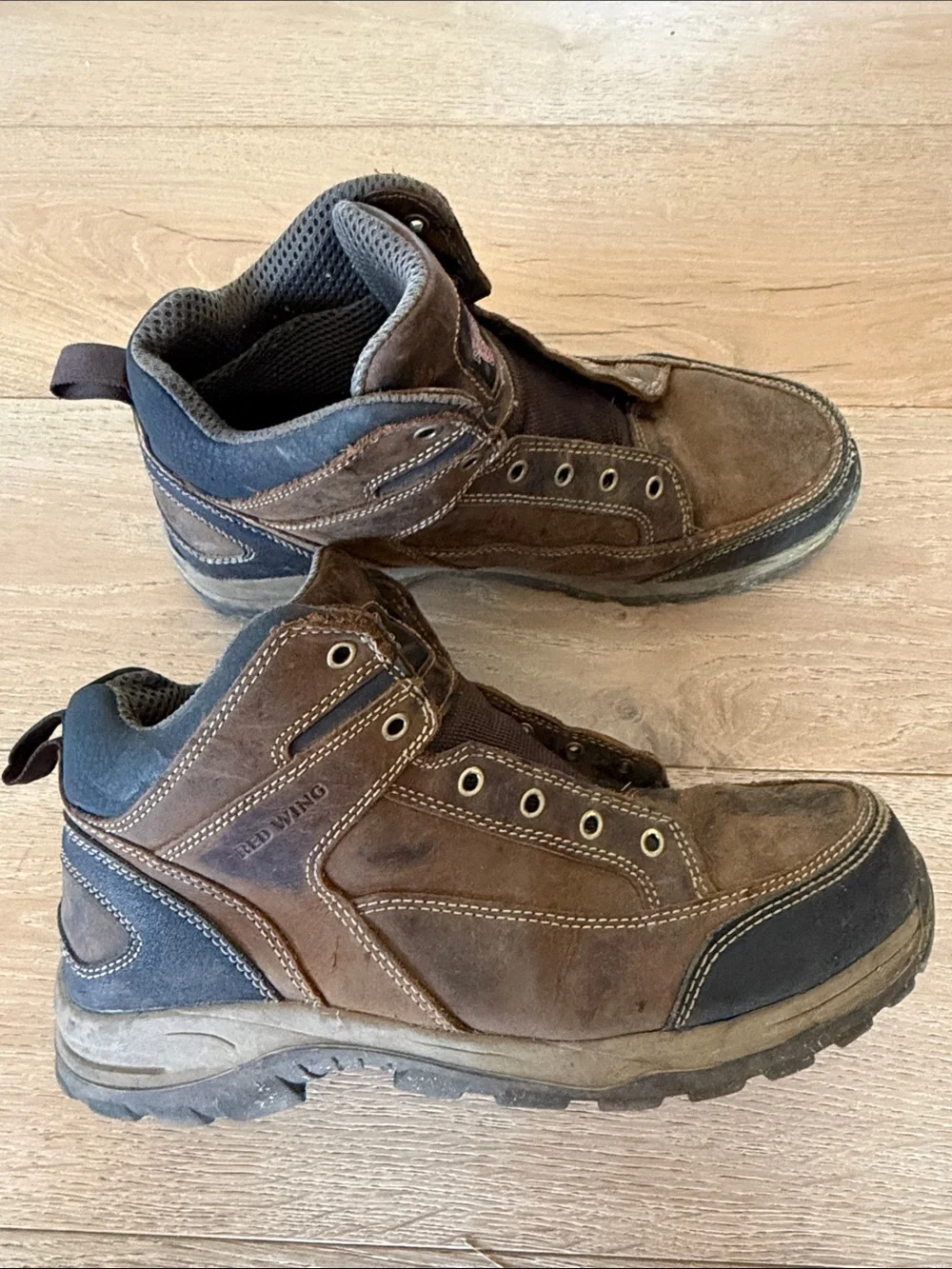Red Wing Shoes Men's Brown Leather Steel Toe Lace-Up Work Boots